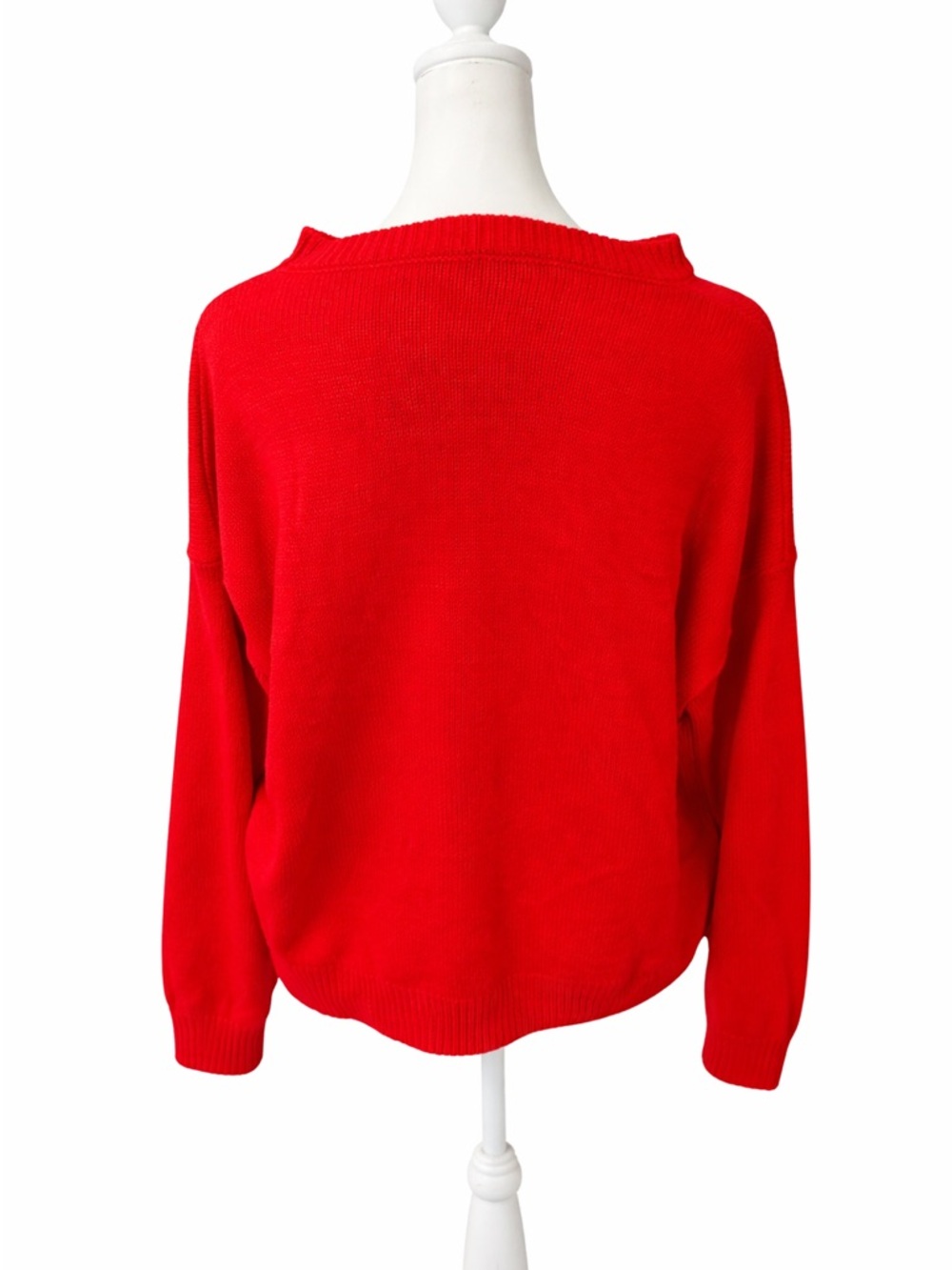 Red Heart Cable-Knit Sweater - White Heart Accent - Picture 3 of 3